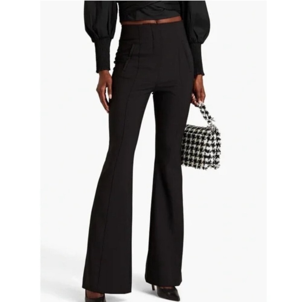 Veronica Beard Black Flared Trousers